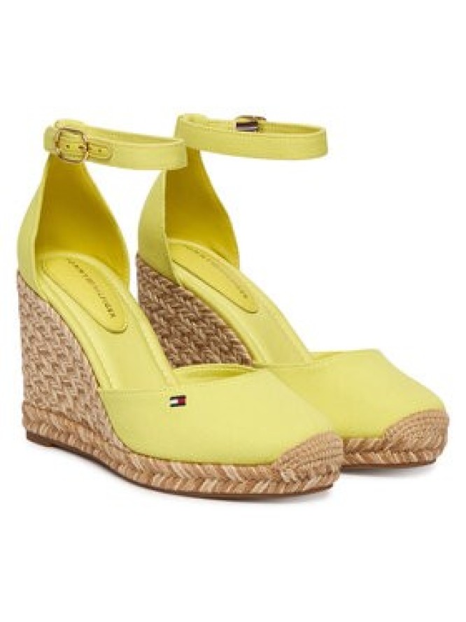 Tommy Hilfiger Espadryle Flag High Wedge Espad Closed Toe FW0FW09225 Żółty