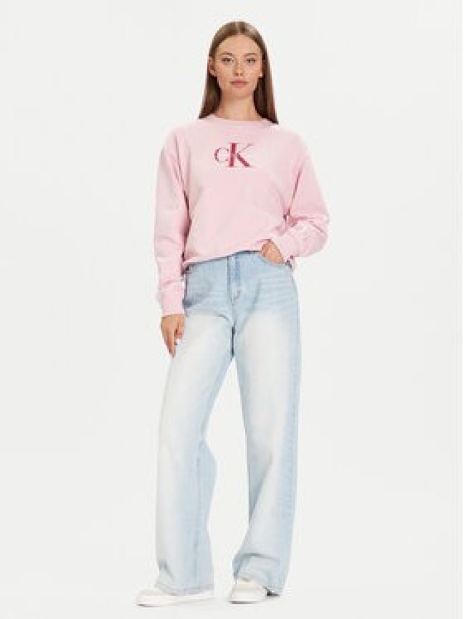Calvin Klein Jeans Bluza Monologo LV047B234G Różowy Relaxed Fit