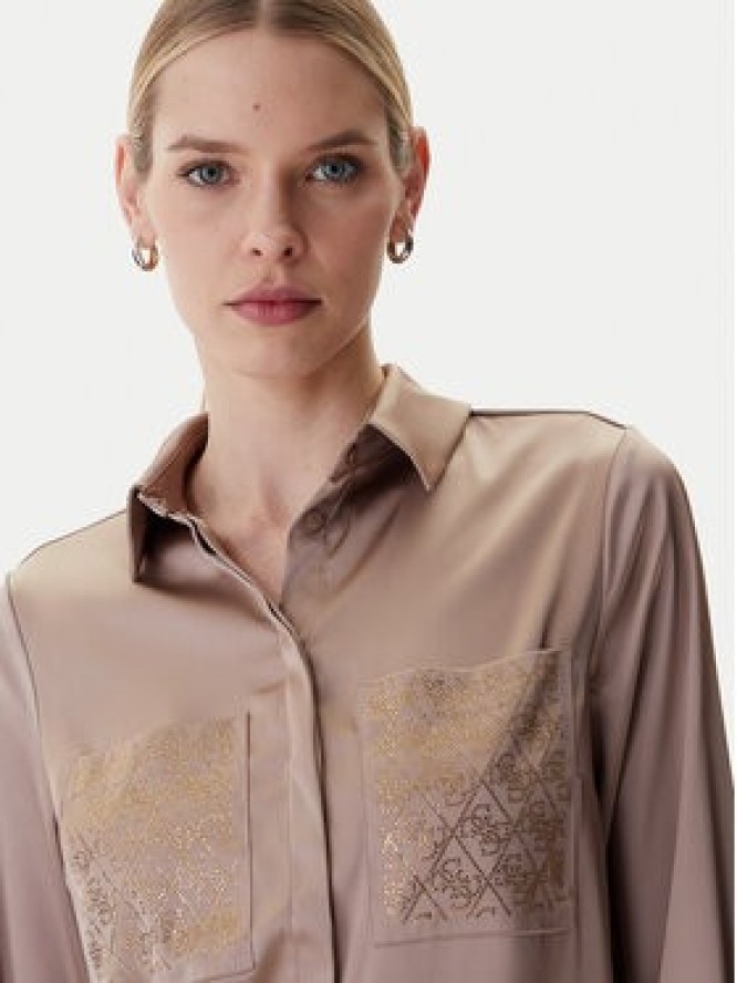 Guess Koszula W5RH40 WFQC2 Brązowy Regular Fit