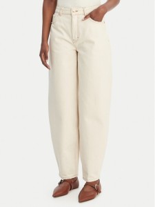 HUGO Jeansy Gimine_5 50561201 Écru Barrel Fit