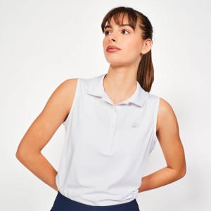 Koszulka polo do golfa bez rękawów damska Inesis WW500
