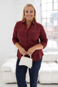 Elegancka bordowa koszula Lucyna PLUS SIZE XXL