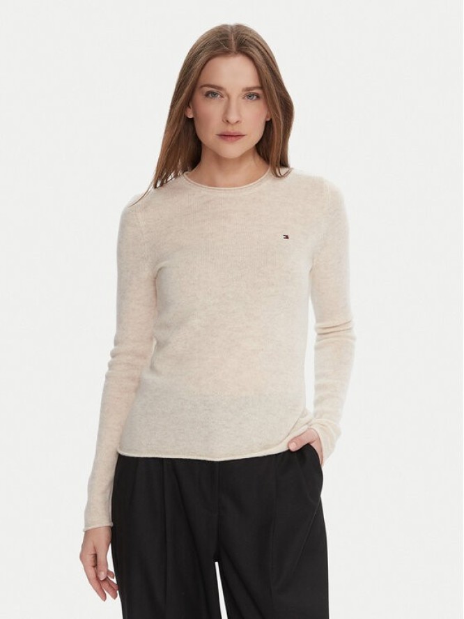 Tommy Hilfiger Sweter WW0WW40264 Écru Regular Fit