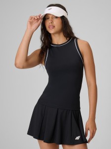 4F Top slim gładki damski - czarny XS