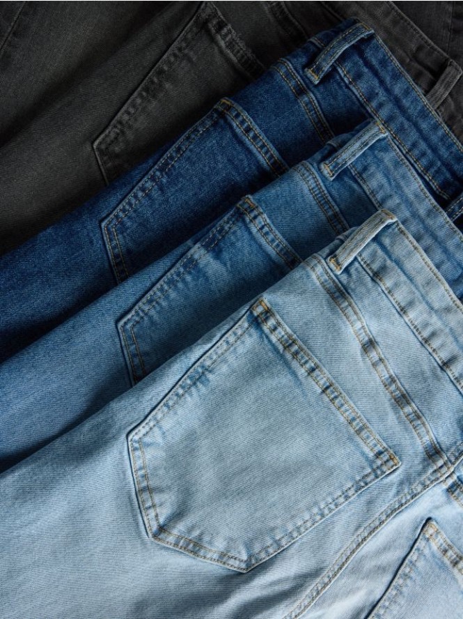 Jeansy slim fit mid rise - niebieski