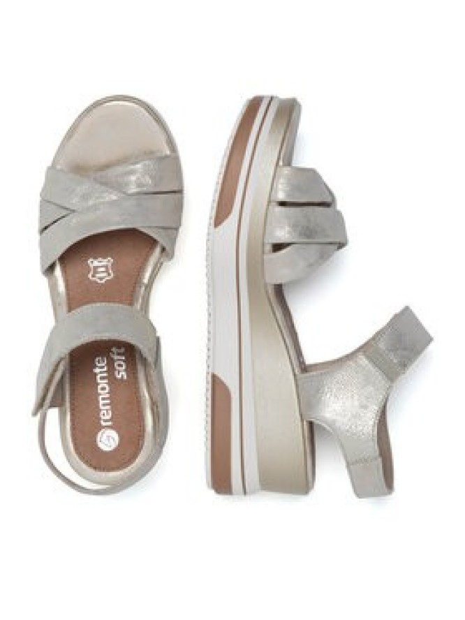 Remonte Sandały D1P51-90 Złoty