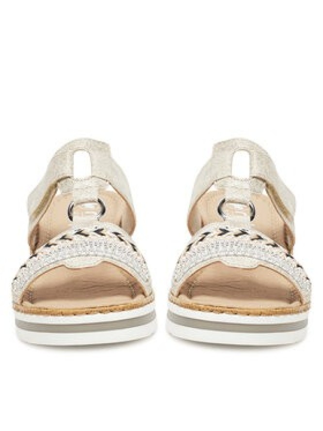 Rieker Klapki V02M6-60 Srebrny