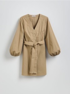 Sukienka z dekoltem V - beżowy