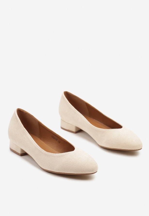 Beżowe Płaskie Czółenka w Klasycznym Stylu Doniveira