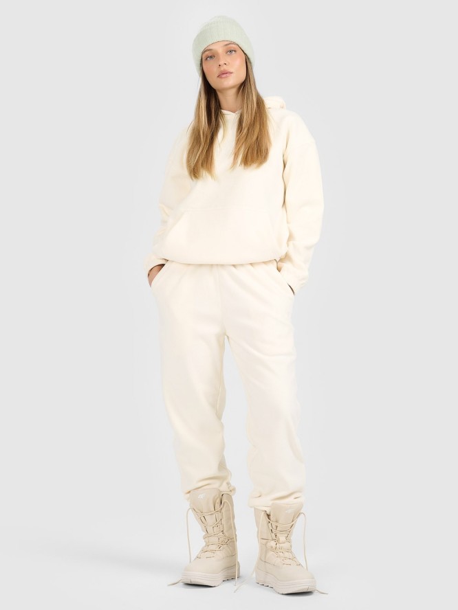 4F Spodnie dresowe polarowe damskie - białe XL