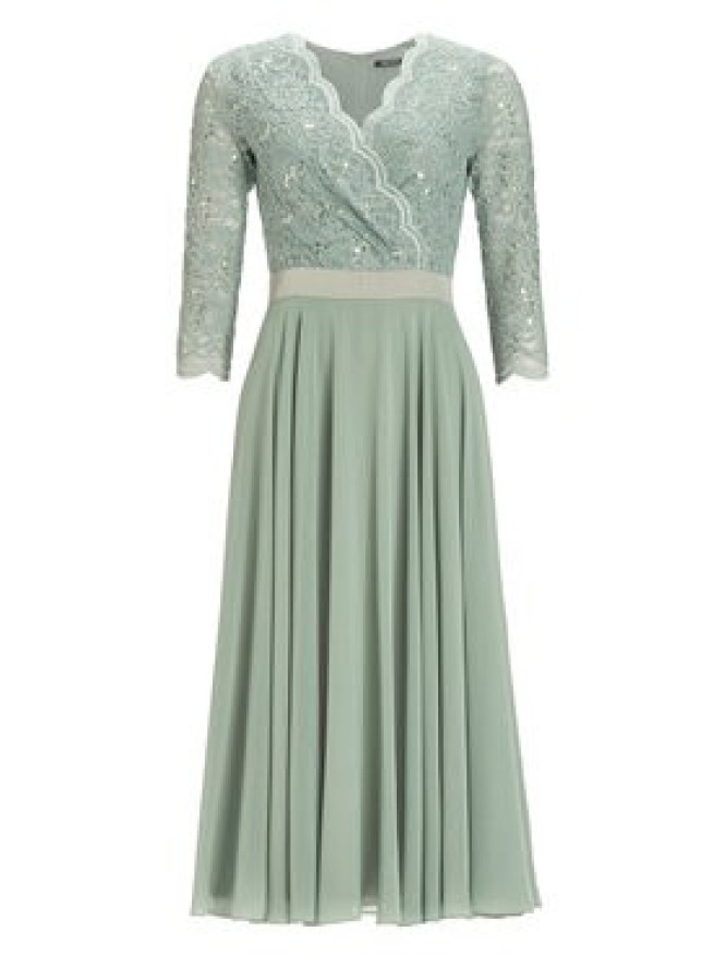 Swing Sukienka koktajlowa 5AE29100 Zielony Regular Fit