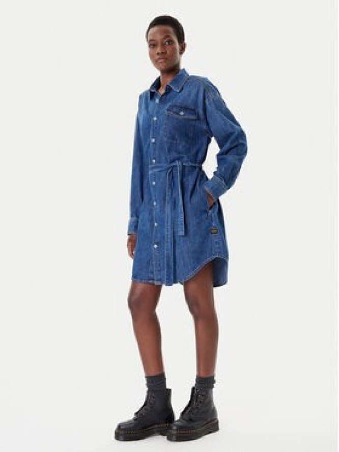 G-Star Raw Sukienka jeansowa D26814-D252 Granatowy Regular Fit
