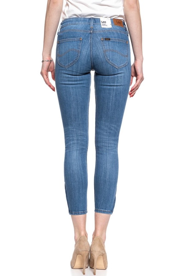 LEE SCARLETT CROPPED DAMSKIE SPODNIE JEANSOWE JEANSY DŻINSY RURKI 112106375