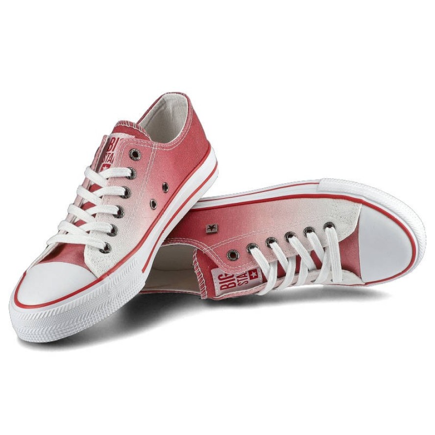 Czerwone Trampki Big Star Damskie Wygodne Obuwie