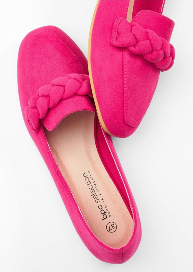 Loafersy z plecionym paskiem