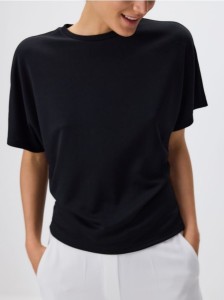 T-shirt oversize z modalem - czarny