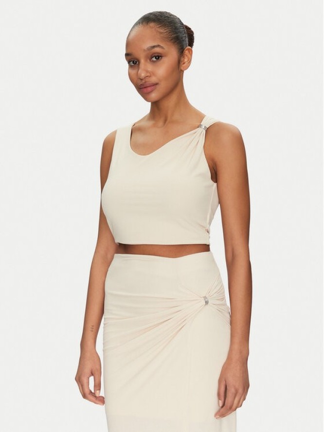 Guess Top W5GP22 KAQL2 Beżowy Regular Fit