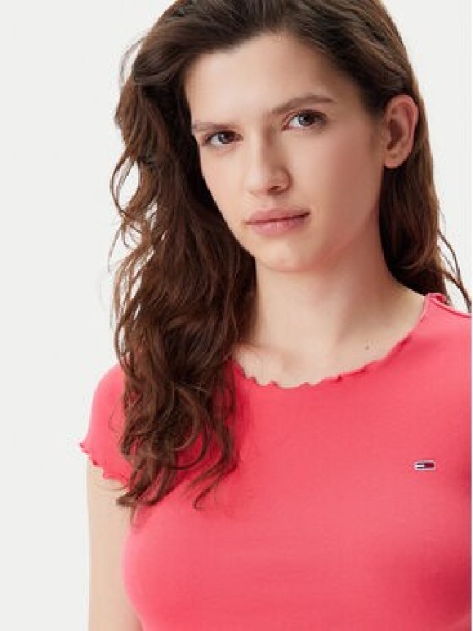 Tommy Jeans Sukienka letnia Babylock DW0DW20614 Różowy Slim Fit