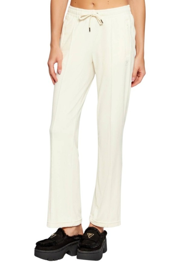 JUICY COUTURE Kremowe spodnie dresowe damskie z cyrkoniami Tina, Rozmiar XS
