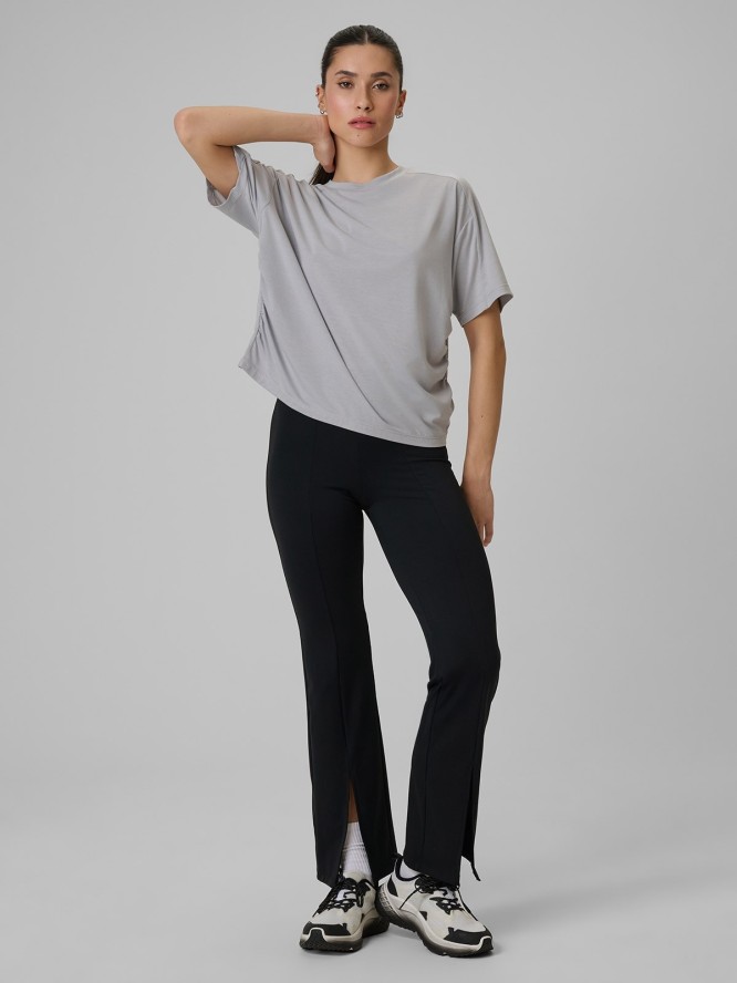 4F Koszulka treningowa loose szybkoschnąca damska - szara L