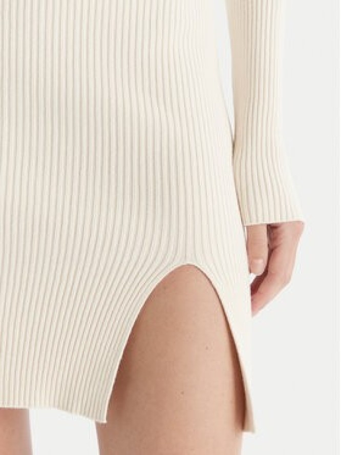 Kontatto Sukienka dzianinowa 3M0827C Écru Slim Fit