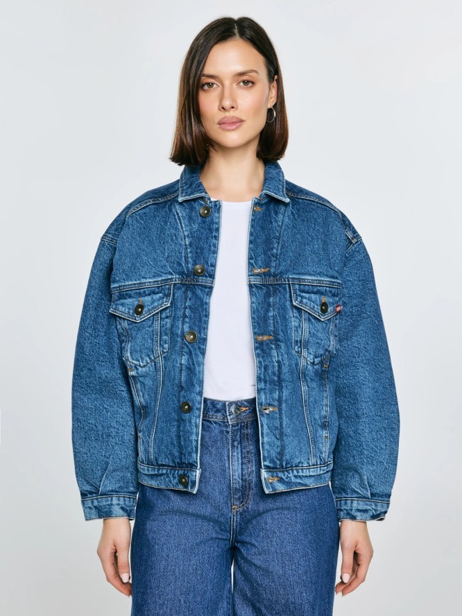 Kurtka damska jeansowa z kolekcji Authentic granatowa Authentic 500