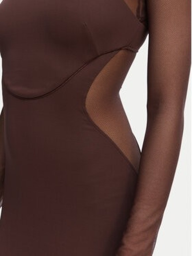 Elisabetta Franchi Sukienka wieczorowa AB-R22-62E2-V600 Brązowy Slim Fit