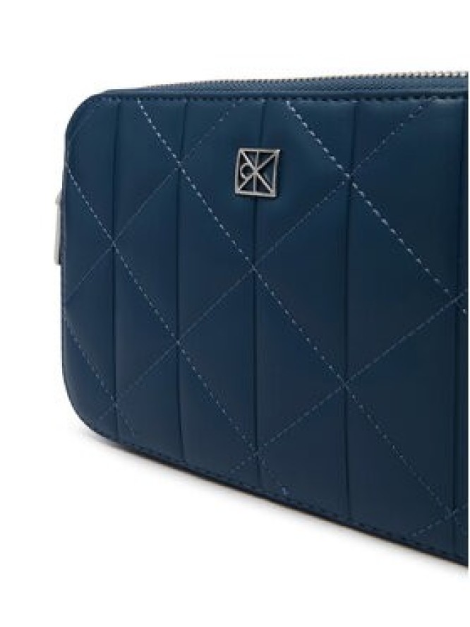 Calvin Klein Torebka Quilted Double Zip Camera Bag LV04F3328G Niebieski