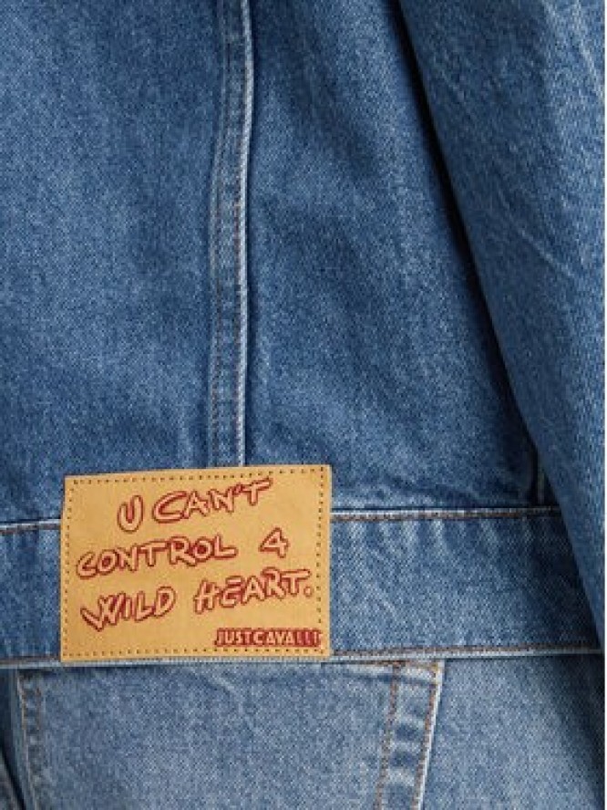 Just Cavalli Kurtka jeansowa 78PAS4O3 Niebieski Regular Fit