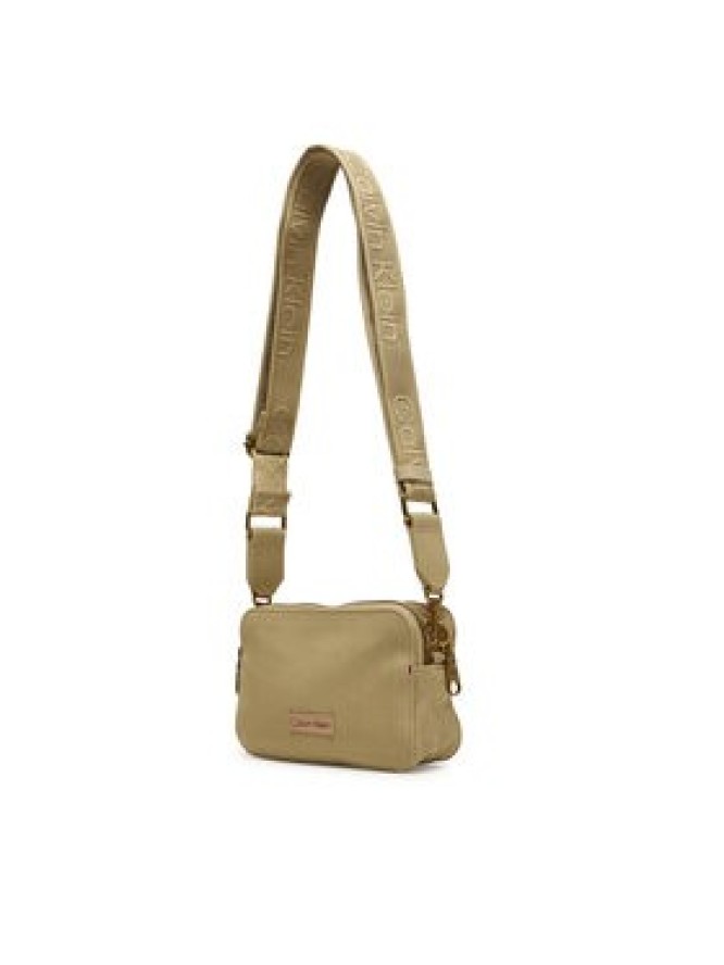 Calvin Klein Torebka Webbing Strap Canvas Camera Bag LV04F3385G Beżowy