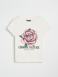 Koszulka z nadrukiem - kremowy