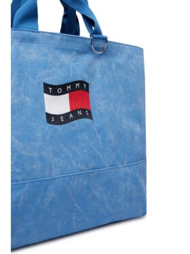 Tommy Hilfiger Torebka Wavy Flag Canvas Tote Bag AW0AW18466 Niebieski