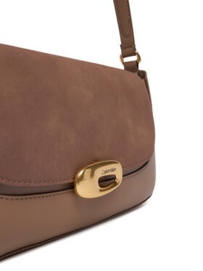 Calvin Klein Torebka Hardware Brushed Shoulder Bag LV04F3337G Beżowy