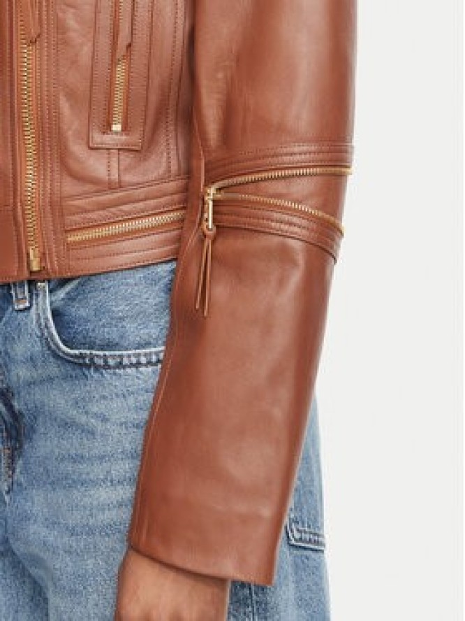 Elisabetta Franchi Kurtka skórzana GD-01Z-66E2-V1490 Brązowy Regular Fit