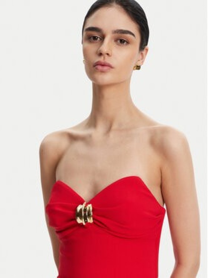 Elisabetta Franchi Sukienka koktajlowa AB-769-51E2 Czerwony Regular Fit