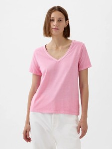 T-SHIRT DAMSKI KOSZULKA 1 BAWEŁNA GAP VINTAGE RÓŻOWY