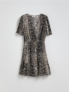 Sukienka z wiskozy - brązowy