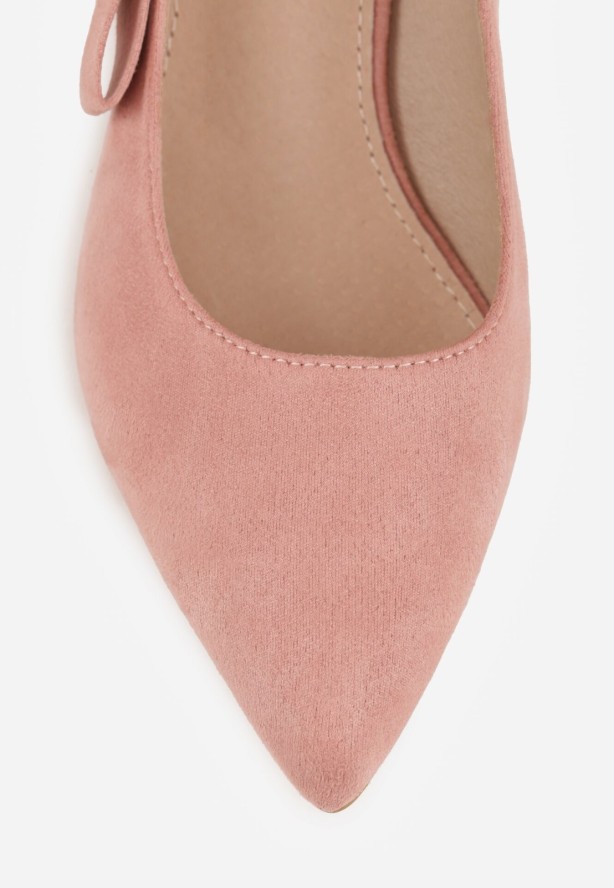 Różowe Sandały Vices na Obcasie ze Skórzaną Wkładką Bez Pięty Vevazira