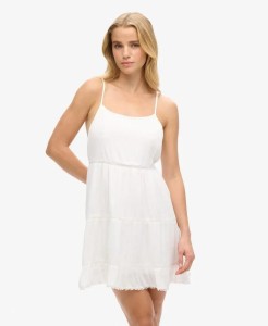 superdry Sukienka Mini Beach Cami z 100% wiskozy z koronką – OPTIC