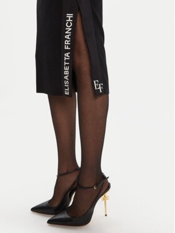 Elisabetta Franchi Sukienka dzianinowa AM-03S-56E2-V390 Czarny Slim Fit