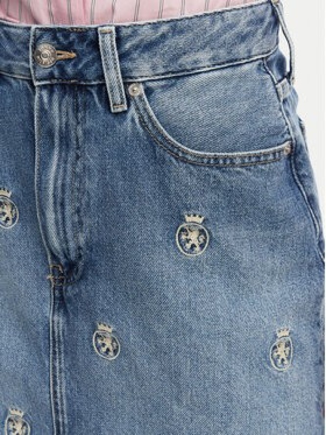 Tommy Hilfiger Spódnica jeansowa TH Crest Embroidery WW0WW50623 Niebieski Regular Fit