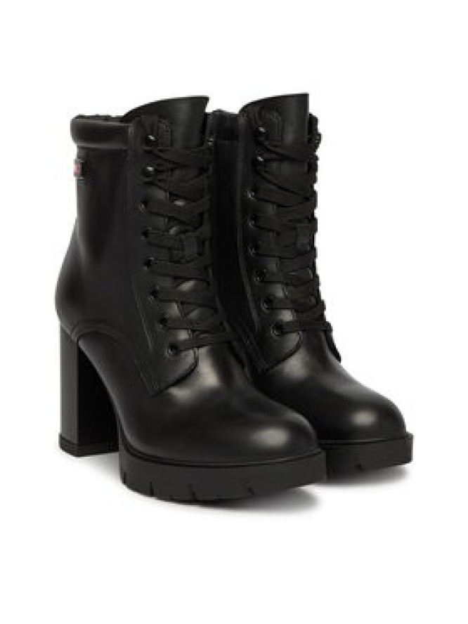 Tommy Jeans Botki Tjw Lace Up High Heel Boots EN0EN03109 Czarny