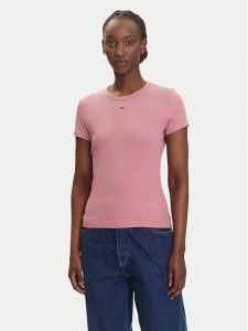 Tommy Jeans T-Shirt Essential DW0DW17383 Różowy Slim Fit