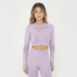 Crop top do treningu RUE z długim rękawem
