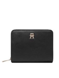 Tommy Hilfiger Portfel Th Icon Med Za W/Flap AW0AW18475 Czarny