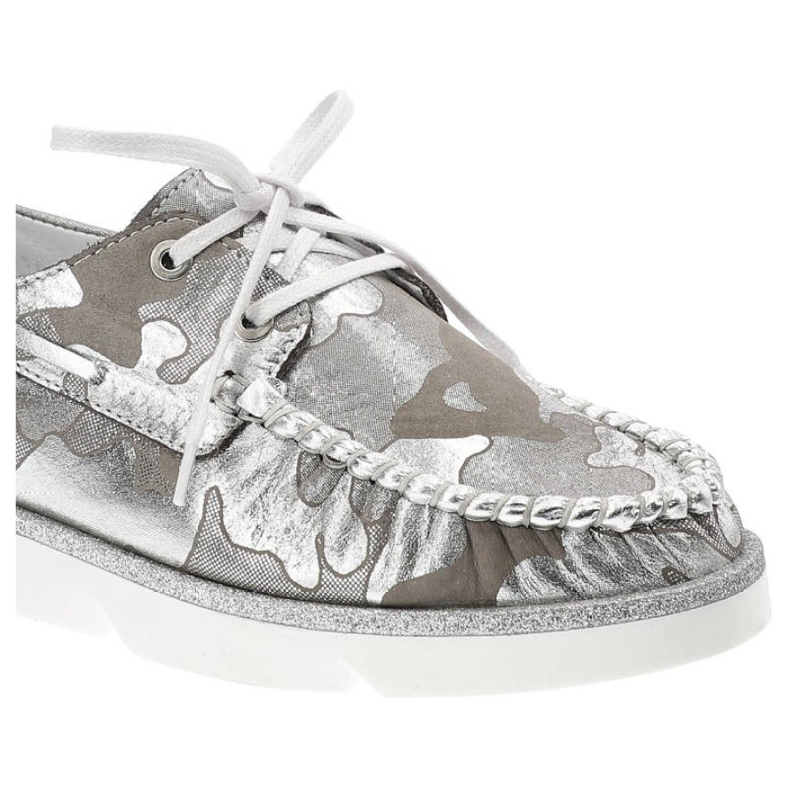 Srebrne Mokasyny Simen Damskie Buty Płaskie