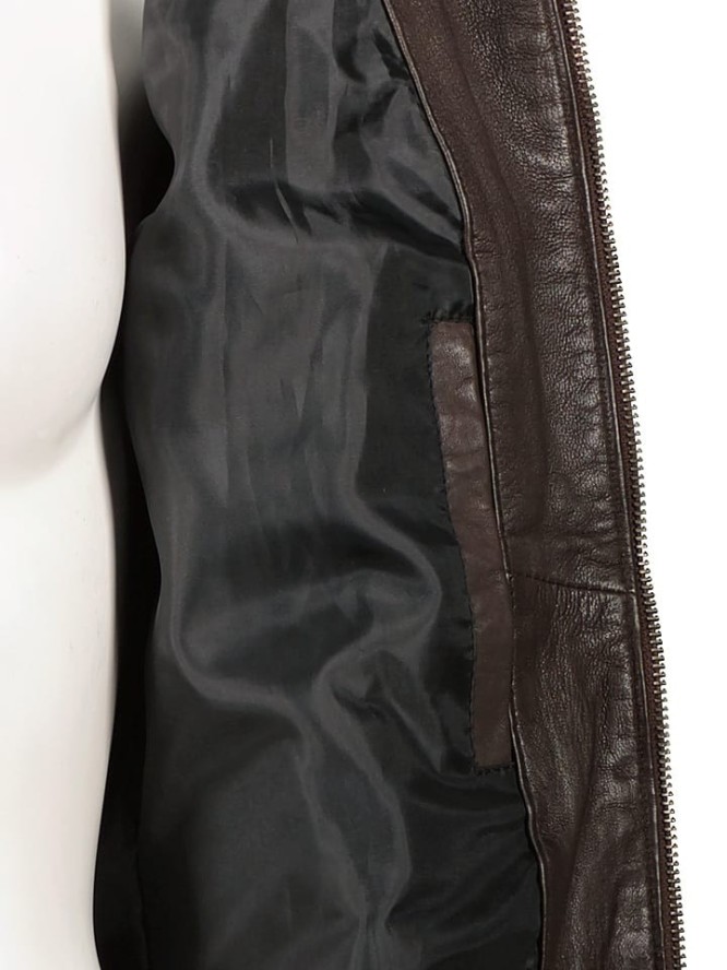 HIS Skórzana kurtka w kolorze ciemnobrązowym rozmiar: 44