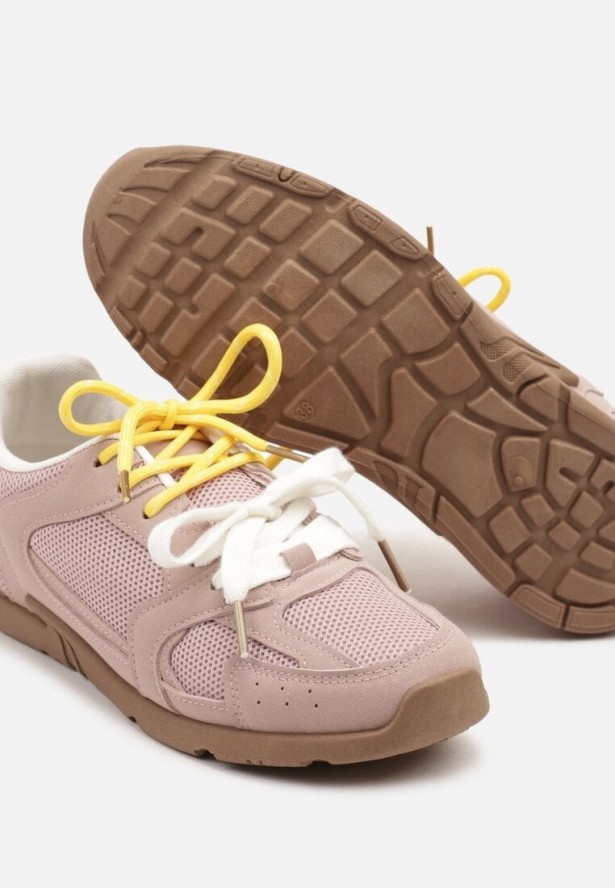 Różowe Sneakersy z Podwójnymi Sznurówkami Terfitra