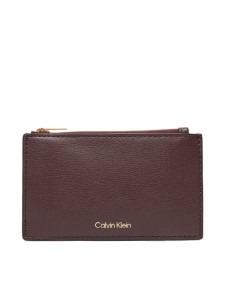 Calvin Klein Portfel Foil Logo Top Zip Cardcase LV04F1090G Bordowy
