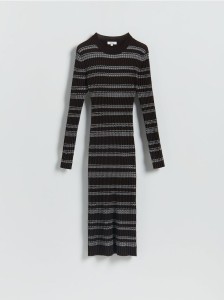 Dzianinowa sukienka midi - wielobarwny